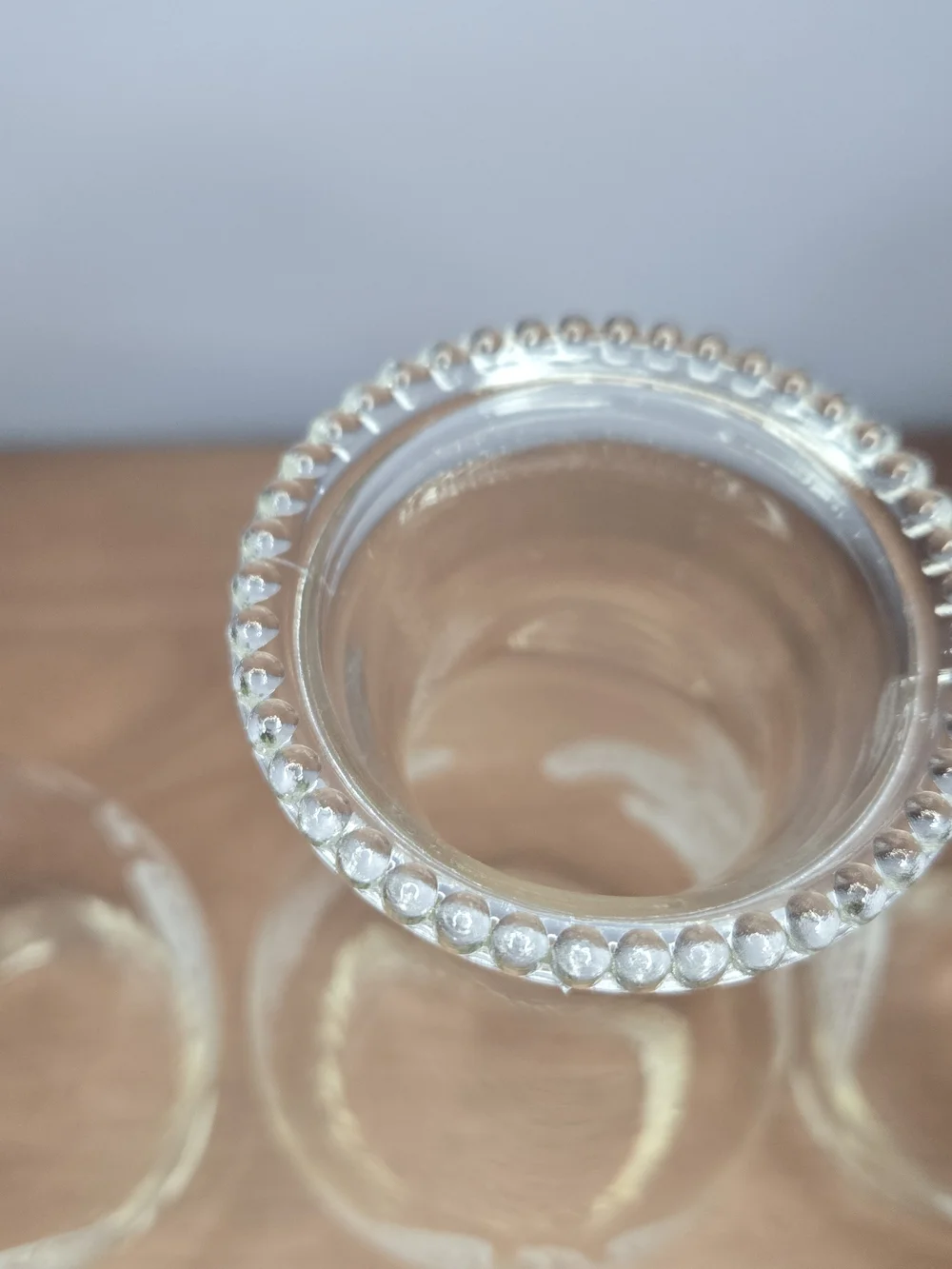 Clear Glass Hurricane Vase with White Etched Eagle Motif Set Of 3